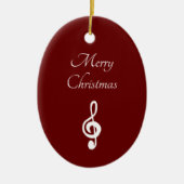 Musical Merry Kersttreble Clean Elegant Red Keramisch Ornament (Voorkant)