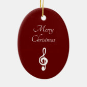 Musical Merry Kersttreble Clean Elegant Red Keramisch Ornament (Achterkant)