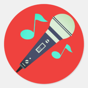 Musical Microphone Emoji Ronde Sticker