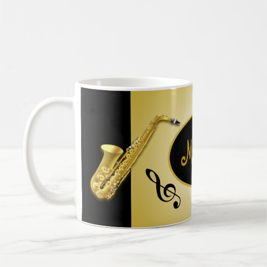 Musical Mom Saxofoon Instrument Coffee Mok (Links)