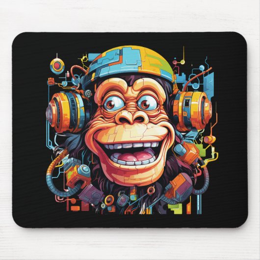 Musical Monkey Mouse Pad Muismat (Voorkant)