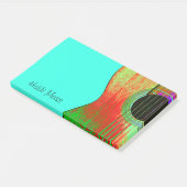 Musical Monogram Blauwgroen Green Guitar Post-it® Notes (Schuin)