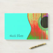 Musical Monogram Blauwgroen Green Guitar Post-it® Notes (Op bureau)