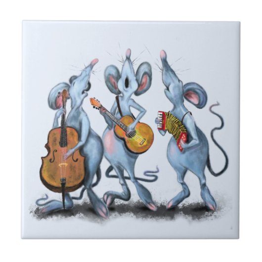 Musical Muisband Funny Ceramic Tegel Tegeltje (Voorkant)