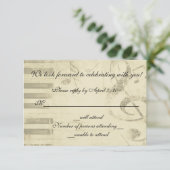 Musical Music Design Wedding Invitation RSVP Reply (Staand voorkant)