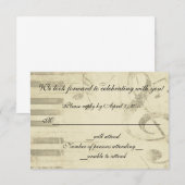 Musical Music Design Wedding Invitation RSVP Reply (Voorkant / Achterkant)