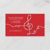 Musical Music Treble Love Red Hearts Artist Song Visitekaartje (Achterkant)