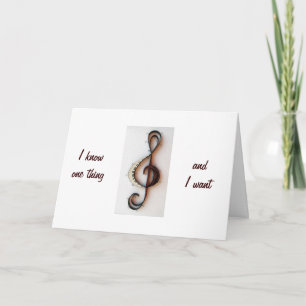 MUSICAL NOTE CARD ZEGT: "IK HOOP VAN JE" KAART