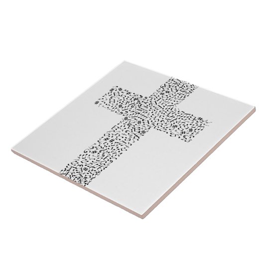 Musical Note Cross Tegeltje (Zijkant)