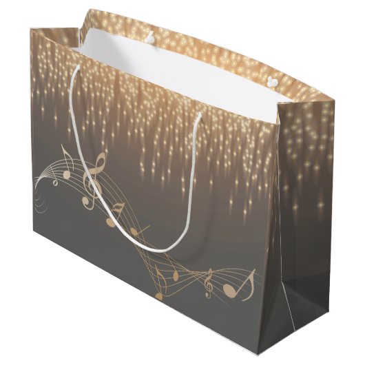 Musical Note elegant Luxury sparkle confetti Groot Cadeauzakje (Achterkant Gekanteld)