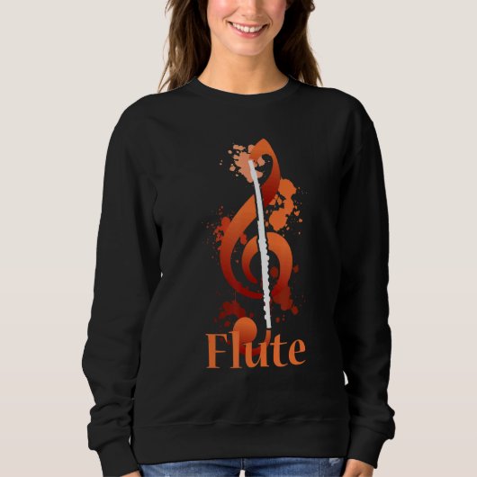 Musical Note Flute Flutist Musician Trui (Voorkant)