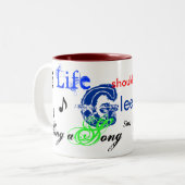 musical_note_, Glee, life, sing, song Tweekleurige Koffiemok (Voorkant links)