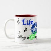 musical_note_, Glee, life, sing, song Tweekleurige Koffiemok (Links)
