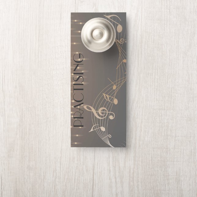 Musical Note gold Luxury sparkle confetti Deurhanger (Op knop)