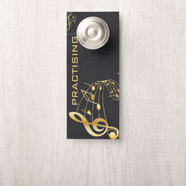 Musical Note Grey Luxury design Deurhanger (Op knop)