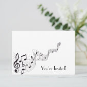 Musical Note Invitation Card RSVP Kaartje (Staand voorkant)
