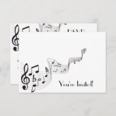 Musical Note Invitation Card RSVP Kaartje (Voorkant / Achterkant)