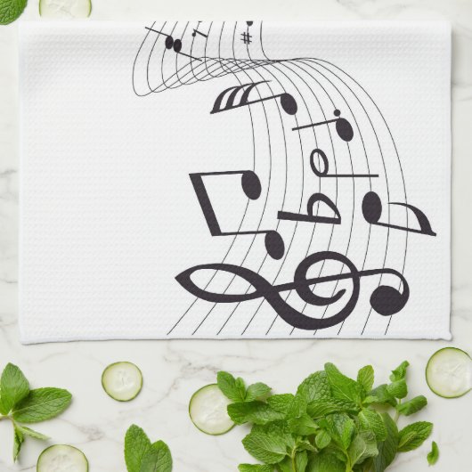 Musical Note Kitchen Towel Theedoek (Gevouwen)