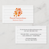 Musical Note Logo Orange Visitekaartje (Voorkant / Achterkant)