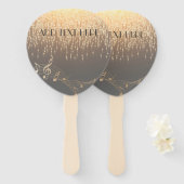 Musical Note Luxe elegante sprankelende confetti Handwaaier (Voorkant en achterkant)