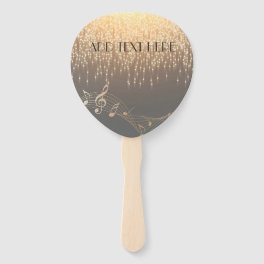 Musical Note Luxe elegante sprankelende confetti Handwaaier (Achterkant)