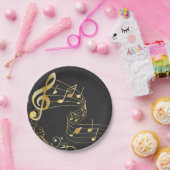Musical Note Luxe goud grijs Papieren Bordje (Feest)