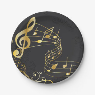 Musical Note Luxe goud grijs Papieren Bordje