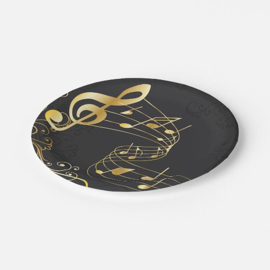 Musical Note Luxe goud grijs Papieren Bordje (Gekanteld)