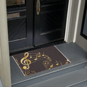 Musical Note Luxe Grijs Goud Deurmat
