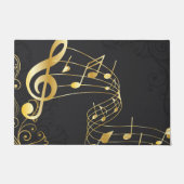 Musical Note Luxe Grijs Goud Deurmat (Voorkant)