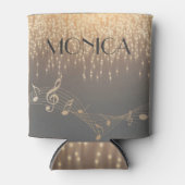 Musical Note Luxury gold sparkle confetti Blikjeskoeler (Voorkant)