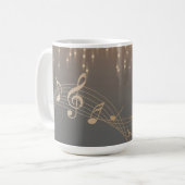Musical Note Luxury gold sparkle confetti Koffiemok (Voorkant links)