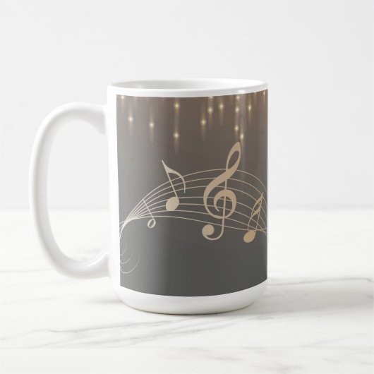 Musical Note Luxury gold sparkle confetti Koffiemok (Links)