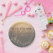 Musical Note Luxury sparkle confetti Papieren Bordje (Feest)