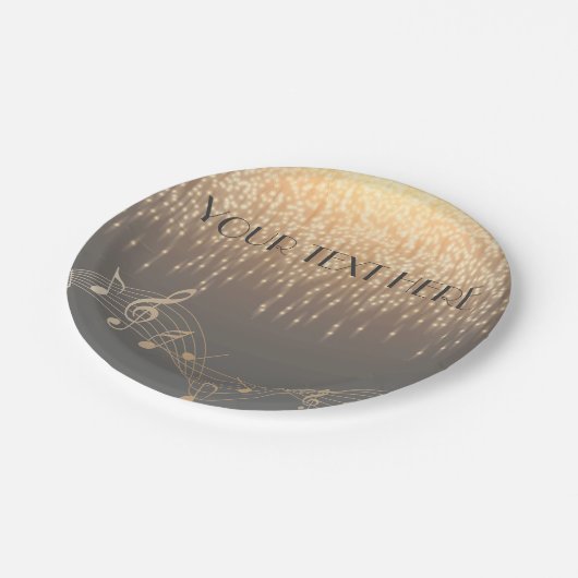 Musical Note Luxury sparkle confetti Papieren Bordje (Gekanteld)