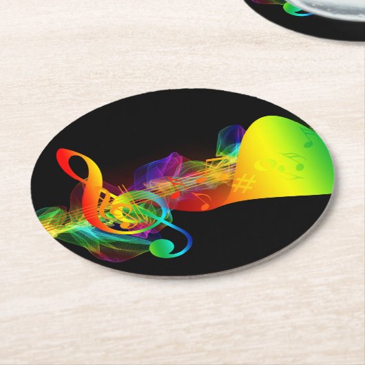 Musical Note Onderzetters met Neon Colors (Gebogen)
