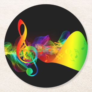 Musical Note Onderzetters met Neon Colors