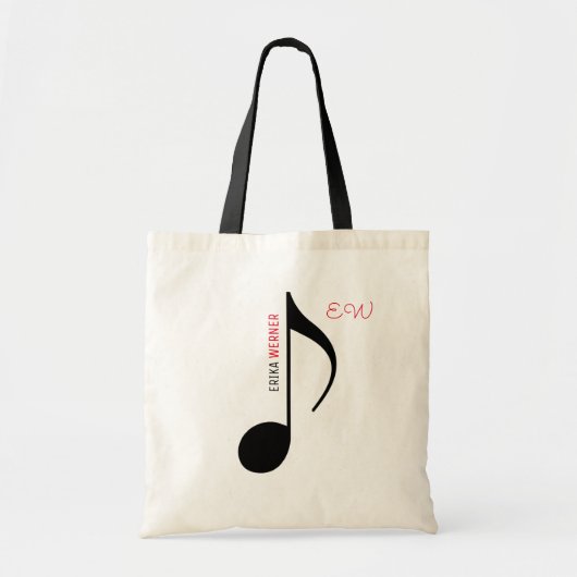 Musical Note tas met je eigen naam erop (Voorkant)