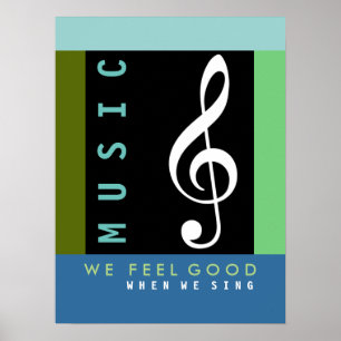 musical note, treble clef, music inspired poster