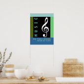 musical note, treble clef, music inspired poster (Keuken)