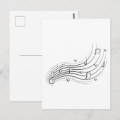 Musical note wave, black line clipart briefkaart (Voorkant / Achterkant)