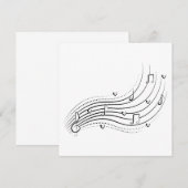 Musical note wave, black line clipart kaart (Voorkant / Achterkant)
