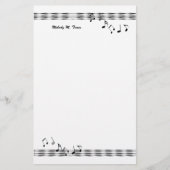 Musical Note Waves Briefpapier (Voorkant)