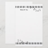 Musical Note Waves Briefpapier (Voorkant / Achterkant)