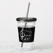 Musical Notes, aangepaste naam tumblers Acryl Drinkbeker (Achterkant)