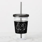 Musical Notes, aangepaste naam tumblers Acryl Drinkbeker (Voorkant)
