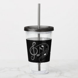 Musical Notes, aangepaste naam tumblers Acryl Drinkbeker
