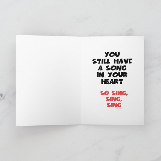 MUSICAL NOTES AANMOEDIGING WENSKAART FEESTDAGEN KAART (Binnen)