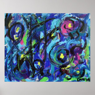 Musical Notes Abstracte Art Painting Poster