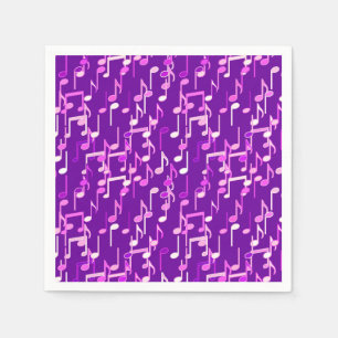 Musical Notes-afdruk - violet paars, multi Servet